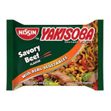 NISSIN YAKISOBA SAVORY BEEF POUCH 59G