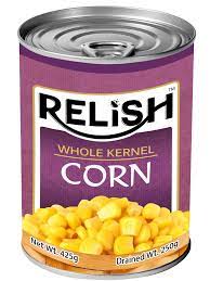 RELISH WHOLE KERNEL CORN 425G