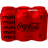 COKE ZERO MINI CAN 180ML 6S