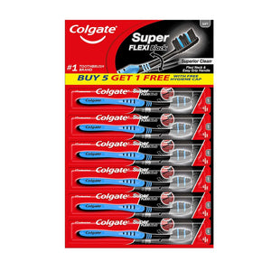 COLGATE TOOTHBRUSH SUPER FLEXI BLACK 5+1