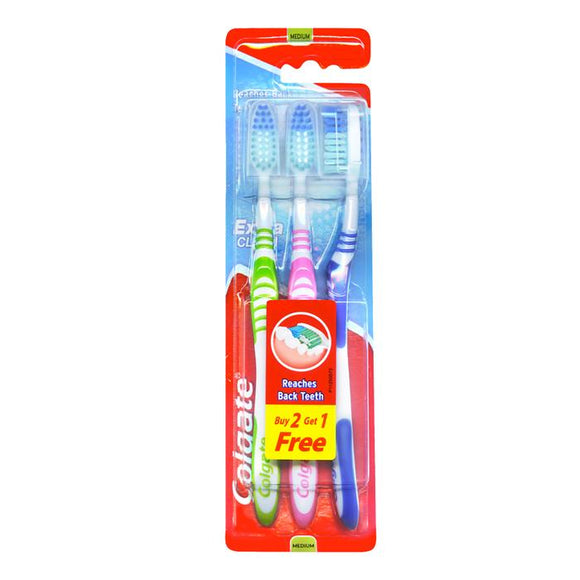 COLGATE TOOTHBRUSH EXTRA CLEAN MEDIUM ADULT 2+1