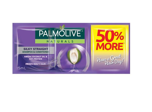 PALMOLIVE SHMP & COND SILKY STRAIGHT V TC 15ML