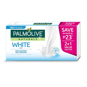 PALMOLIVE SOAP NAT WHITE+MILK 80G 3BAR VALUE