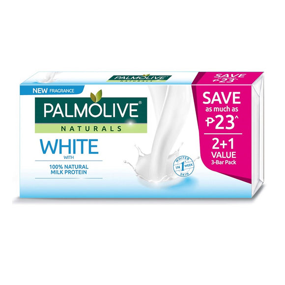 PALMOLIVE SOAP NAT WHITE+MILK 80G 3BAR VALUE