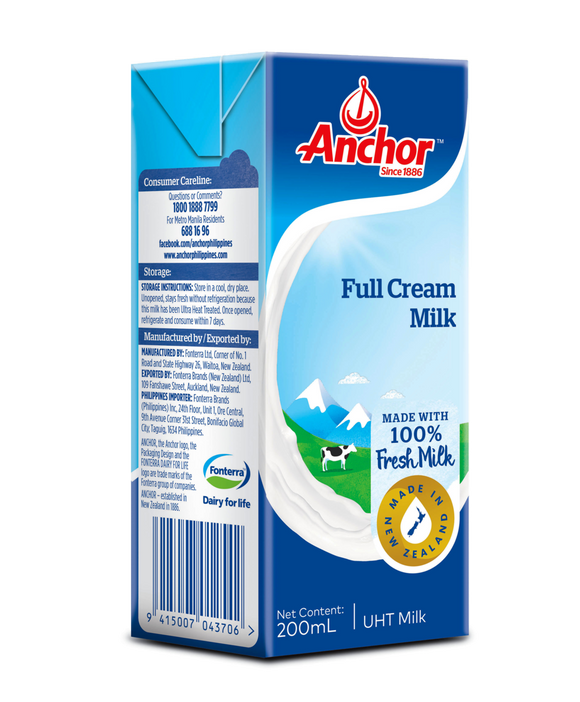 ANCHOR FULL CREAM MILK 200ML