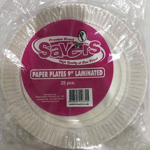 SAVERS PAPER PLATE 9