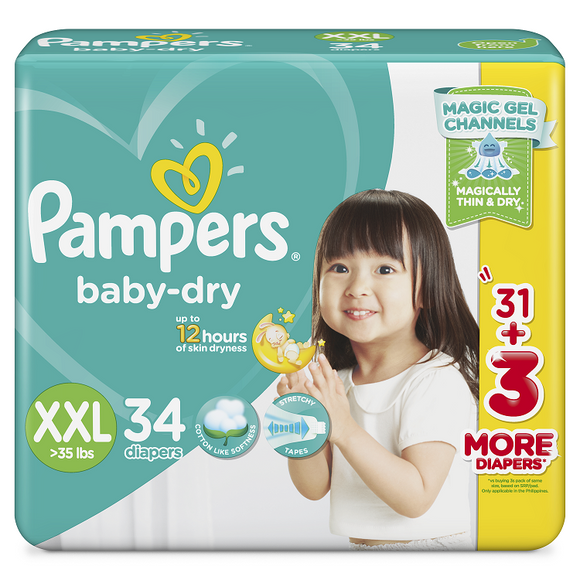 PAMPERS BABY DRY XXLARGE