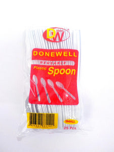 DONEWELL PLASTIC SPOON SMALL 25S (WHITE)