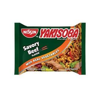 NISSIN YAKISOBA SAVORY BEEF POUCH 59G