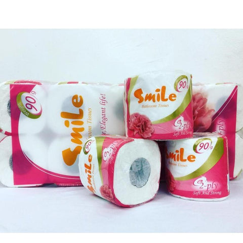 SMILE BATHROOM TISSUE 2PLY 90G (PINK)