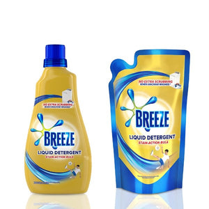 BREEZE LIQUID DETERGENT 1L GET BREEZE REFILL 670ML