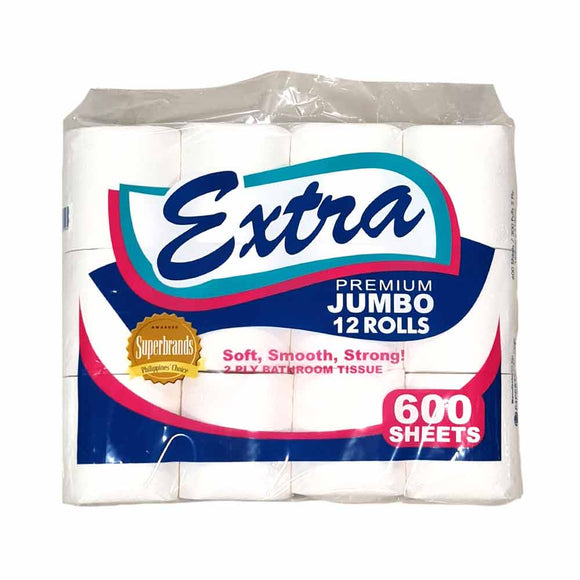 EXTRA JUMBO BATHROOM TISSUE 2PLY 600S 12S