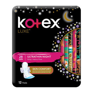 FEMININE NAPKIN PAD KOTEX LUXE UT O NIGHT WINGS 28CM 8S