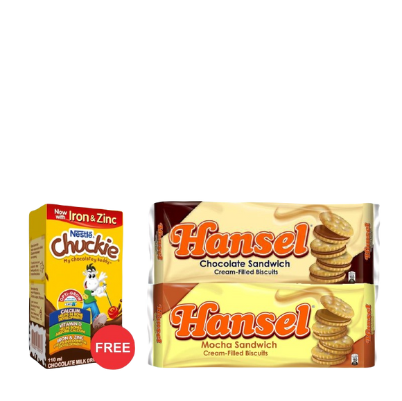 REBISCO HANSEL MOCHA+CHOCO 31G 10S FREE CHUCKIE 110ML