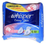 WHISPER COTTONY CLEAN REG FLOW WITH WINGS (BLUE)